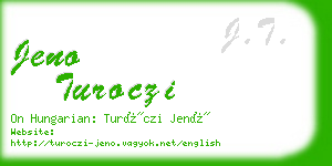 jeno turoczi business card